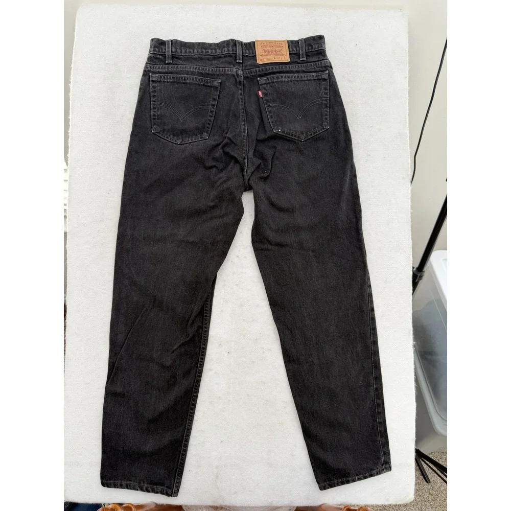 Levi's 550 Relaxed Fit Jeans Mens 35x31 Black Vintage Made in USA Tapered Leg